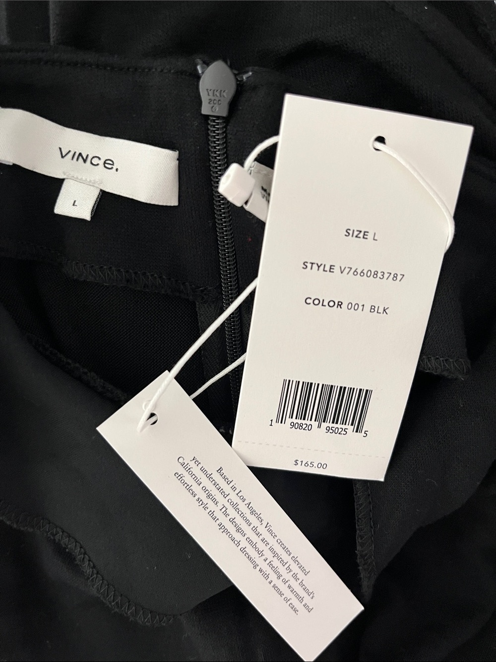 Vince Black Zip-Back bodysuit with snaps